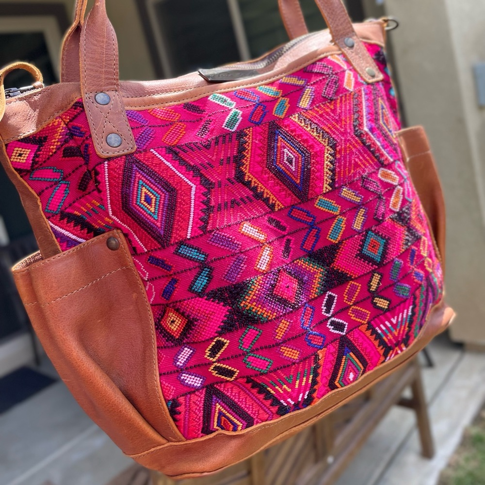 SOLD 💗 Nena Medium The Perfect Bag / Wheat Guatemalan Huipil MTPB / CDB